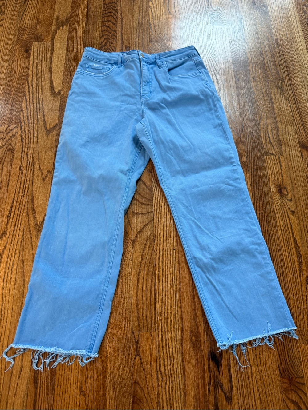 Lovervet Light Blue Women's Stretchy Straight-Leg Cropped Jeans 25” inseam